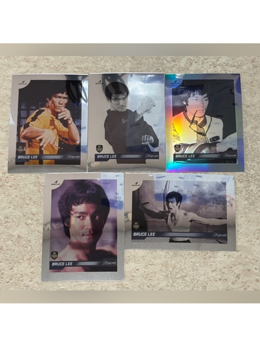 Bruce Lee Dragon 2024 Silver Chrome Refractor MMA Movie Cards Worth $50